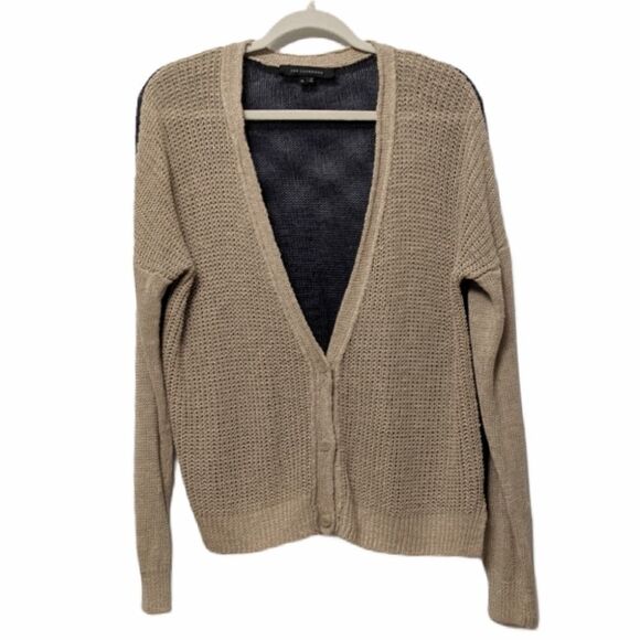 ZEN CASHMERE Colorblock Linen Knit Cardigan M - Picture 1 of 7
